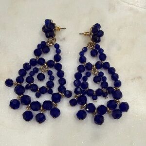 J. Crew Blue Chandelier Earrings